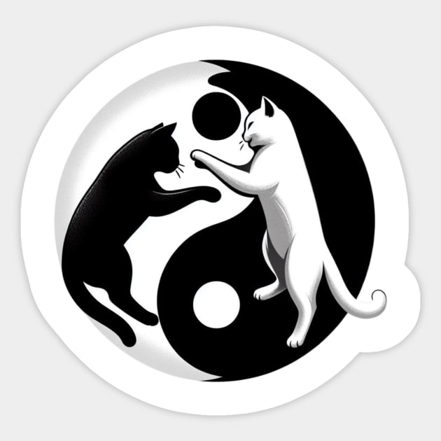 Ying Yang Cats Sticker by Shawn's Domain